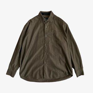 Vintage Dark Brown Taupe Button-Up Long Sleeve Pocket Shirt by Agnes B. Homme